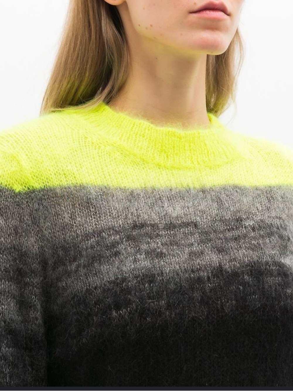 Zadig & Voltaire Neon Green, Gray and Black Ombré Sweater